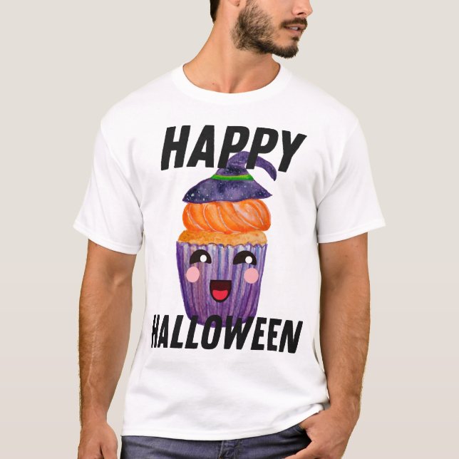 Glad Halloween-kostym Halloween Cupcake T Shirt (Framsida)