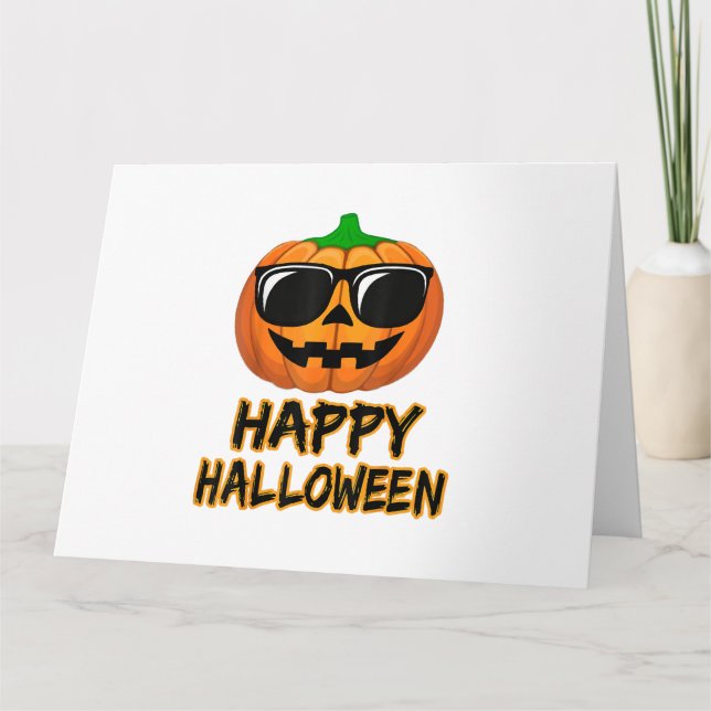 Glad Halloween Kostym Rolig Pumpa Kort (Framsida)