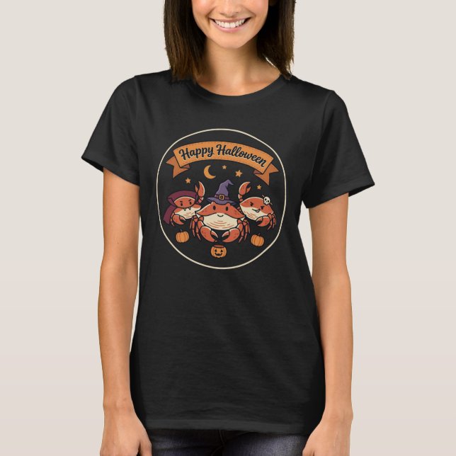 Glad Halloween krabbor T Shirt (Framsida)