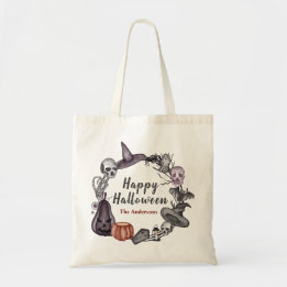 Glad Halloween Krans Bus eller Begärda Totebag Tygkasse