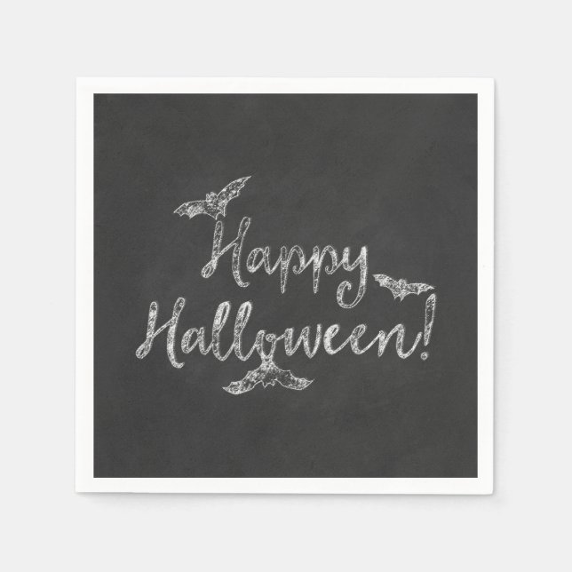 Glad Halloween Kritskrift Krit Högtidlig Fest Pappersservett (Framsidan)