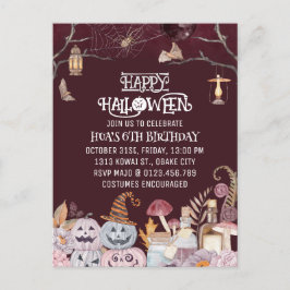 Glad Halloween Kuslig Födelsedagsfest Inbjudan
