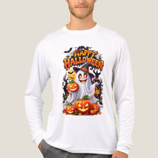 Glad Halloween Kuslig Hemsökt Träd Design T Shirt