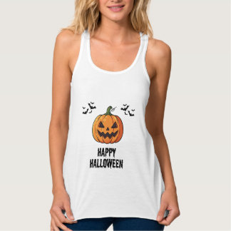 Glad Halloween Kuslig Jack O Lantern Pumpa Söt Linne Med Racerback