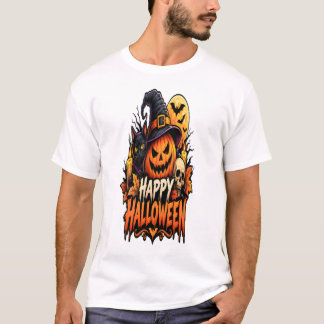 Glad Halloween Kuslig Pumpa Spöken och Hemsökta T Shirt