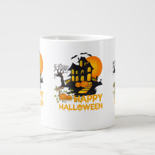 Glad Halloween Kuslig Pumpa Spökhus Män Jumbo Mugg