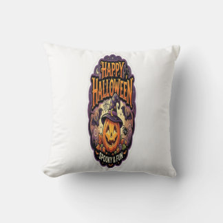 Glad Halloween Kuslig & Rolig Söt Pumpa Häxa Kudde