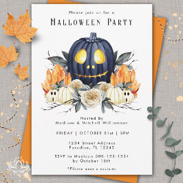 Glad Halloween Kuslig Samhain Pumpor Kristaller Inbjudningar