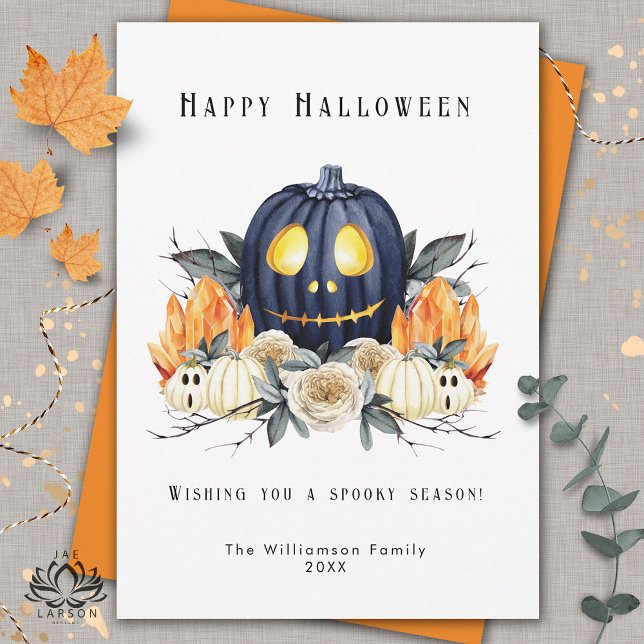 Glad Halloween Kuslig Samhain Pumpor Kristaller   Julkort (Skapare uppladdad)