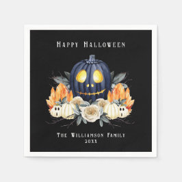 Glad Halloween Kuslig Samhain Pumpor Kristaller Pappersservett