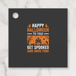 Glad Halloween Kuslig Spökhus Citat Gåvor Etiketter