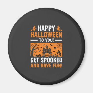 Glad Halloween Kuslig Spökhus Citat Magnet