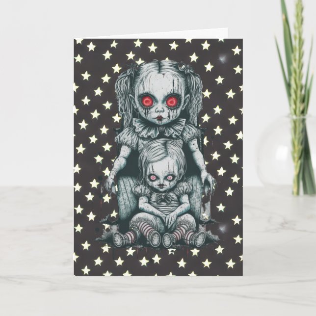 Glad Halloween Kusliga Dockor Kort (Framsida)