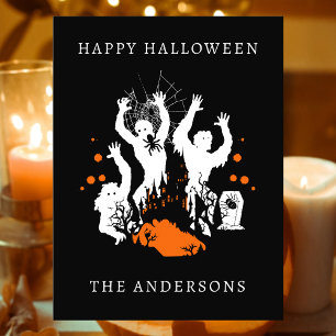Glad Halloween Kusliga Zombies Spindel Personlig Vykort