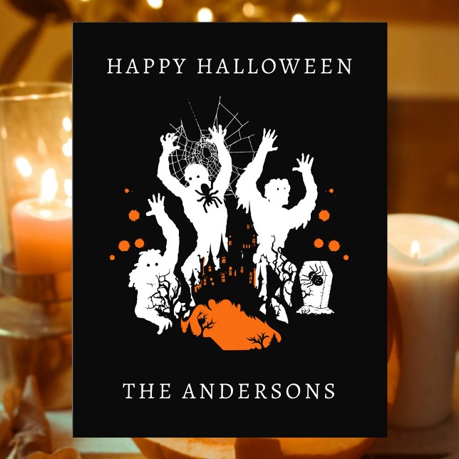Glad Halloween Kusliga Zombies Spindel Personlig Vykort (Skapare uppladdad)