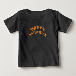 Glad Halloween Kvinnor & Baby Orange  Svart T Shirt