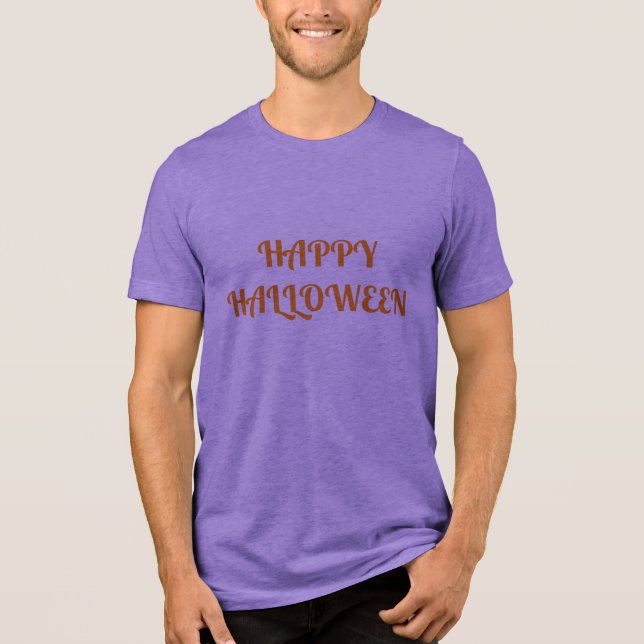 Glad Halloween Kvinnors Orange Svart T Shirt (Framsida)