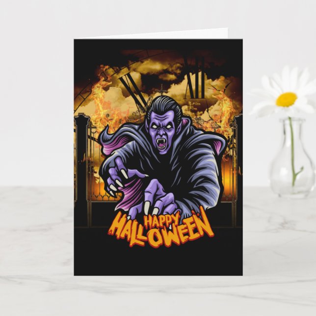 Glad Halloween kyrkogård kort (Liten växt)