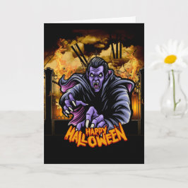 Glad Halloween kyrkogård kort