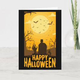 Glad Halloween kyrkogård kort