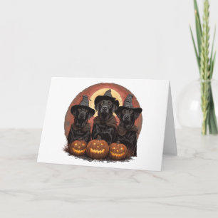 Glad Halloween Labrador Retriever Hundar Häxhattar Kort