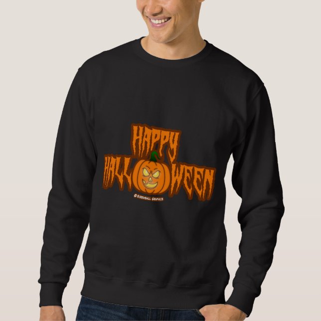 Glad Halloween Lång Ärmad Tröja (Framsida)