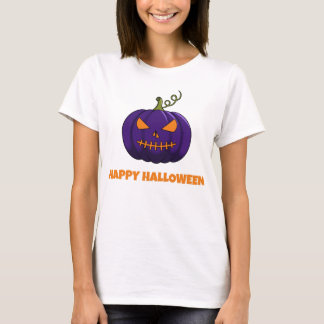 Glad Halloween Lila Pumpa Dam T-shirt