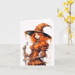Glad Halloween Majestätisk Häxkonst Kort