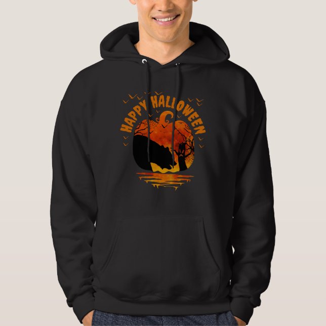 GLAD HALLOWEEN MÄN KVINNOR BARN KOSTYM  HOODIE (Framsida)