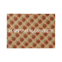 Glad Halloween-matta med vänligt pumpamuster 