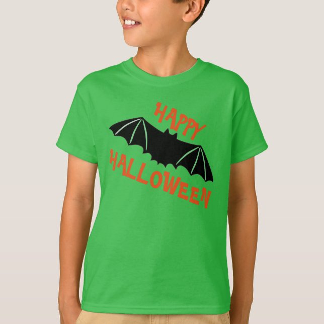 Glad Halloween med fladdermus T-shirt (Framsida)