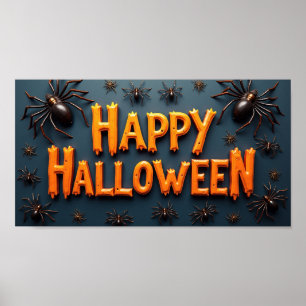 Glad Halloween med spindlar Poster