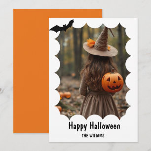 Glad Halloween Modern En Bild Julkort