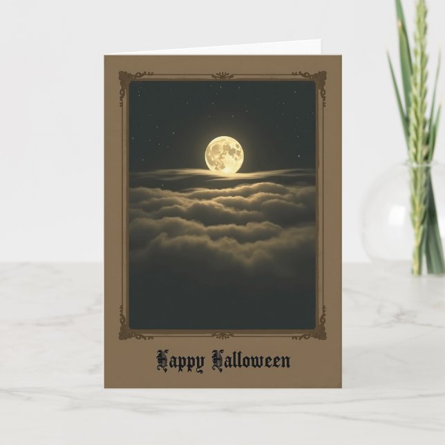 Glad Halloween-moln-kort Kort (Framsida)