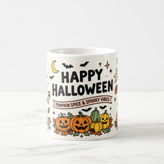 Glad Halloween-mugg | Pumpa Krydda | Kusliga Vibra Kaffemugg (Center)