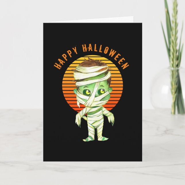 Glad Halloween - Mummykort Kort (Framsida)