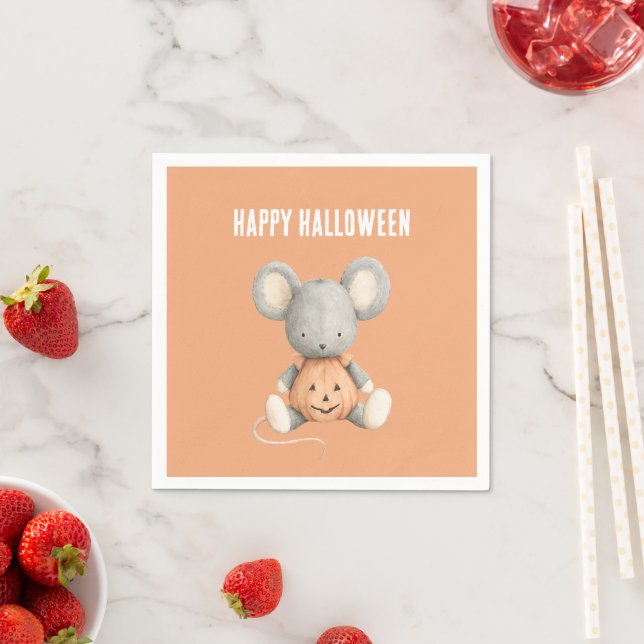 Glad Halloween Mus Pumpakostym Pappersservett (Insitu)