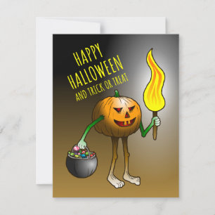 Glad Halloween och Bus eller Godis Anteckningskort
