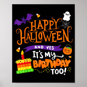 Glad Halloween och ja det är min födelsedag Hallow Poster