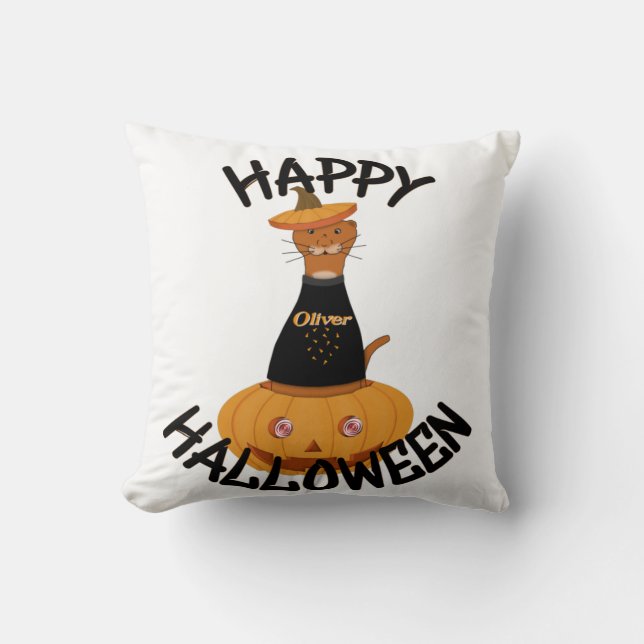 Glad Halloween Oliver! Kudde (Framsida)