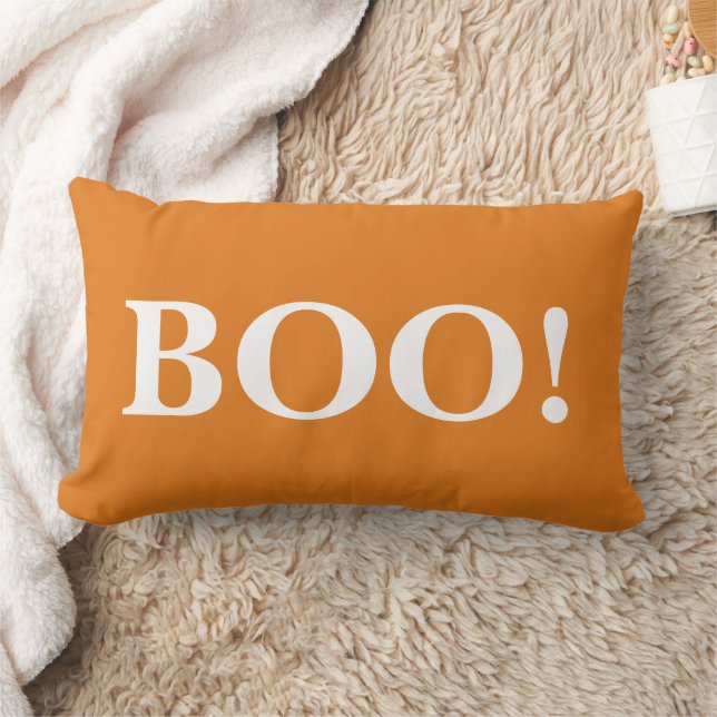 Glad Halloween Orange Boo! Lumbarkudde (Filt)