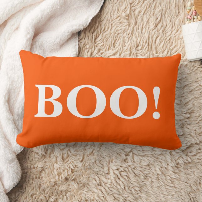 Glad Halloween Orange Boo! Lumbarkudde (Filt)