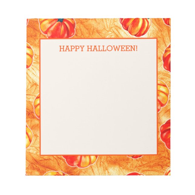 Glad Halloween Orange Pumpa Anteckningsblock (Framsida)