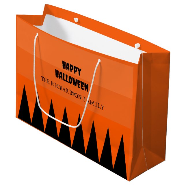 Glad Halloween Orange Svart Personlig (Framsidan Vinklad)