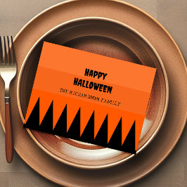 Glad Halloween Orange Svart Personlig Helg Vykort
