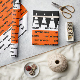 Glad Halloween Orange Svart Personlig Presentpapper