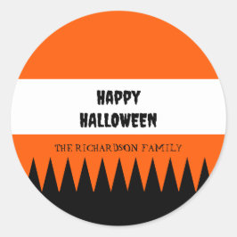 Glad Halloween Orange Svart Personlig Runt Klistermärke