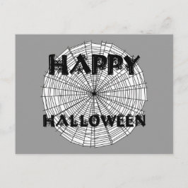 Glad Halloween på Spindelnät Text Postkort Vykort