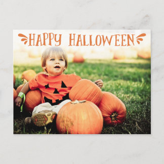 Glad Halloween Personligt Fotohälsning Vykort