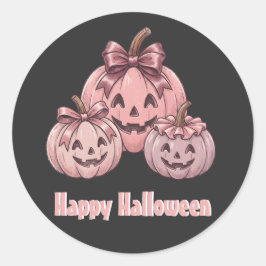 Glad Halloween Pinkoween Vintage Pumpkin Trio Runt Klistermärke